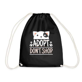 Adopt Dont Shop Pet Adoption Awareness - Drawstring Bag - black - Front
