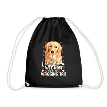 Golden Retriever Love Is Wet Nose Wagging Tail - Sac de sport léger - noir - Devant