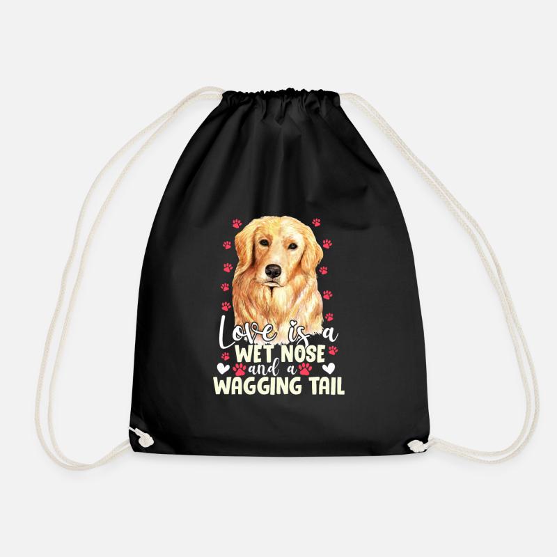 Golden Retriever Love Is Wet Nose Wagging Tail - Turnbeutel - Schwarz