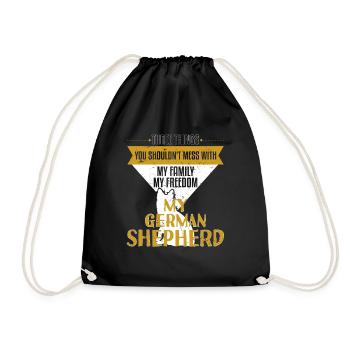 You Shouldnt Mess With My German Shepherd - Drawstring Bag - black - Front