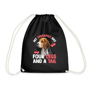 Beagle Therapeut Hat Vier Beine Lustige - Turnbeutel - Schwarz - Vorne