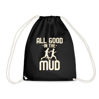 All Good In The Mud Trailrunning - Drawstring Bag - black - Front