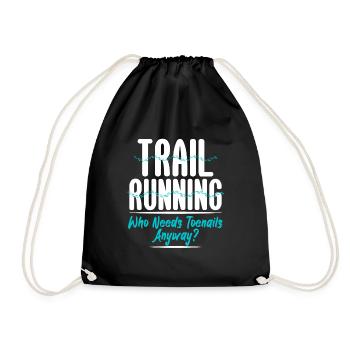 Trailrunning Who Needs Toenails Anyway - Drawstring Bag - black - Front