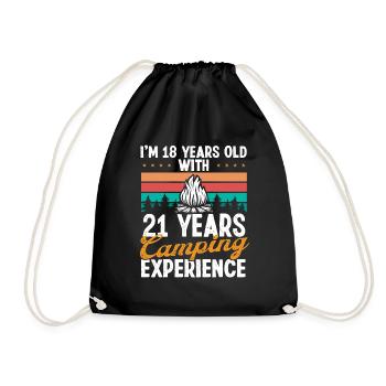 39 Year Old Camper Mountains Camping 39 Birthday - Drawstring Bag - black - Front