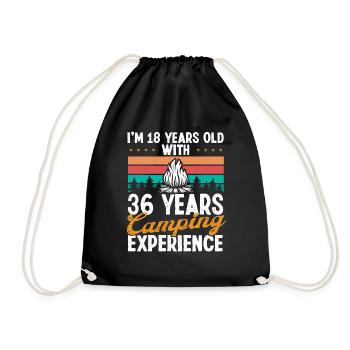 54 Year Old Camper Mountains Camping 54 Birthday - Drawstring Bag - black - Front