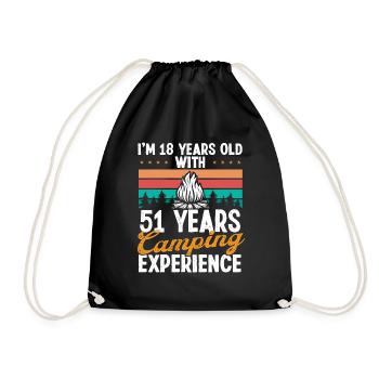 69 Year Old Camper Mountains Camping 69 Birthday - Drawstring Bag - black - Front