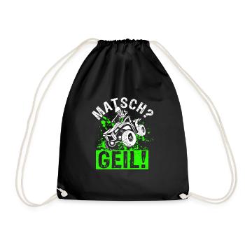 Quad Bike Biker Quad Zubehör Quad Geschenk Matsch - Turnbeutel - Schwarz - Vorne