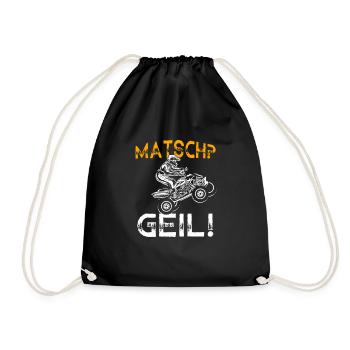 Quad Bike Biker Quad Zubehör Quad Geschenk Matsch - Turnbeutel - Schwarz - Vorne