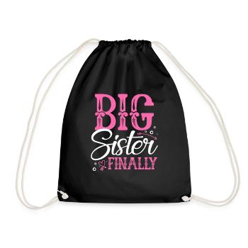 Big Sister Finally - Drawstring Bag - black - Front