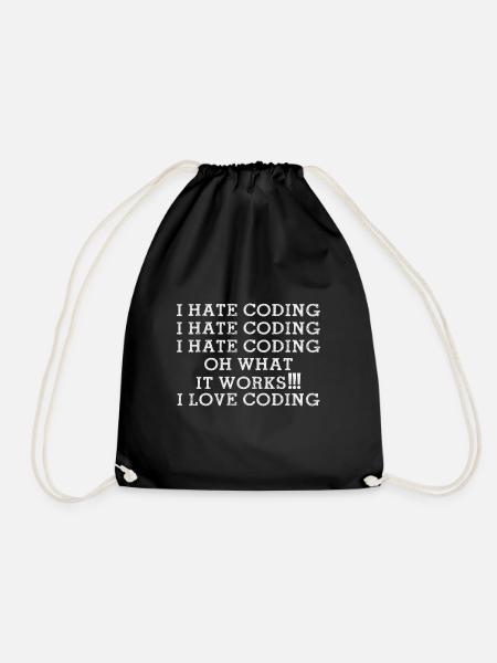 Je déteste Coding oh ce que ça marche J’adore Coding Funny - Sac de sport léger - noir