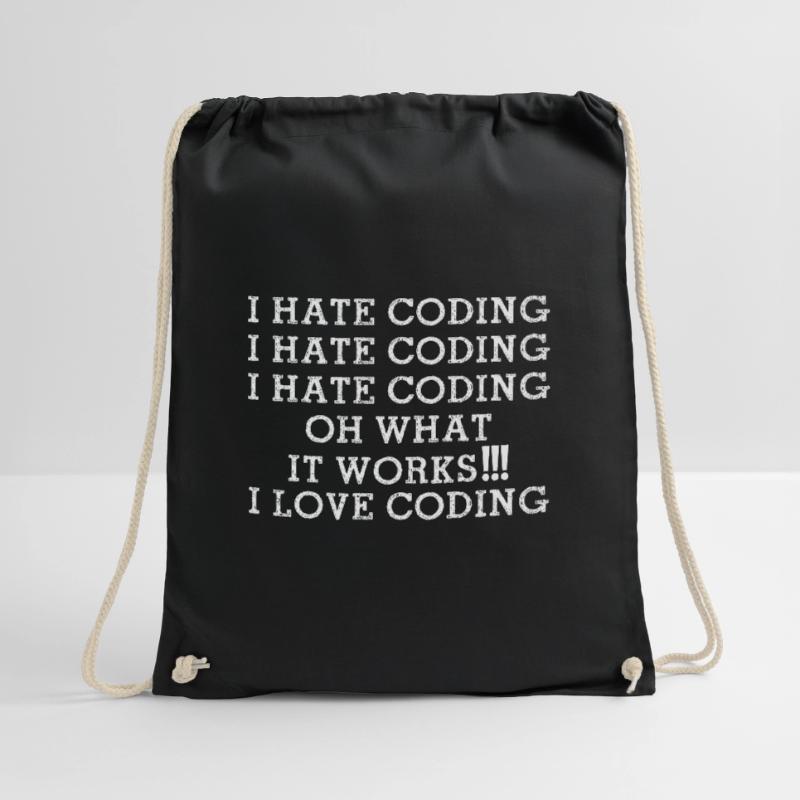 I hate Coding oh what it works I Love Coding Funny Turnbeutel