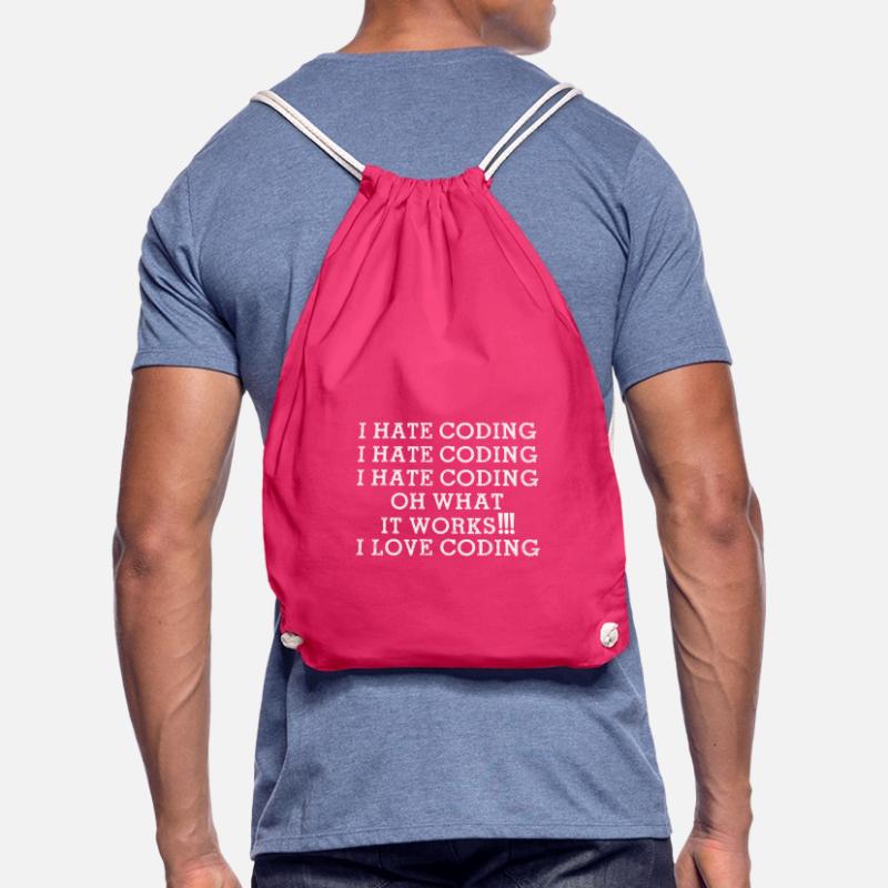 I hate Coding oh what it works I Love Coding Funny Turnbeutel