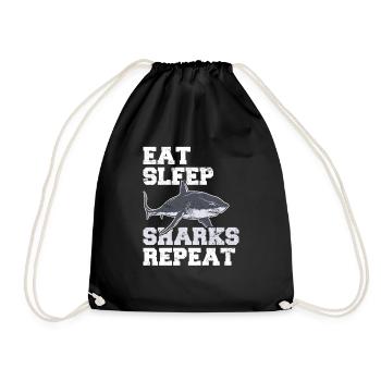Manger Sommeil Requins Répéter Drôle Shark Lover Drôle Sh - Sac de sport léger - noir - Devant