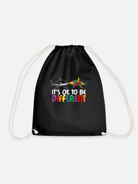 Its OK To Be Different Autism Supporter Autistic S - Turnbeutel - Schwarz