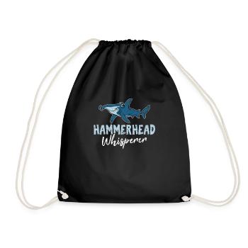 Hammerhead Whisperer Hammerhead Shark Sphyrna Funn - Drawstring Bag - black - Front