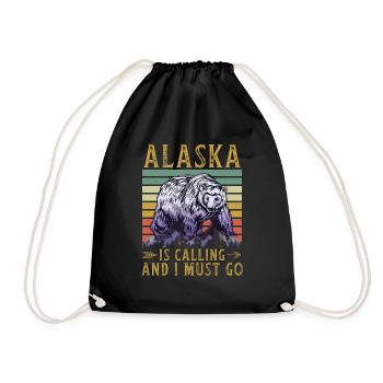 Alaska Geschenk Kinder Herren Damen USA Natur Eis - Turnbeutel - Schwarz - Vorne