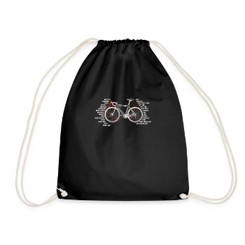 Fahrrad Biker Radfahren Anatomie Rennrad Teile Rad - Turnbeutel - Schwarz - Vorne