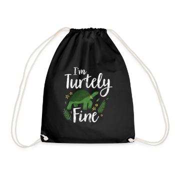 Turtle Relaxed Chill Sea Ocean Beach - Drawstring Bag - black - Front