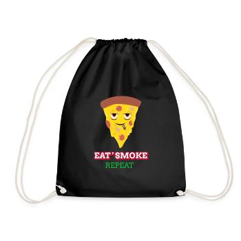 Eat smoke repeat - Drawstring Bag - black - Front
