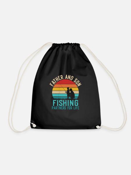 Father And Son Fishing Partners For Life Angler - Turnbeutel - Schwarz