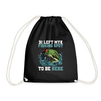 J’ai quitté mon lieu de pêche pour être ici Pêcheur Angle - Sac de sport léger - noir - Devant