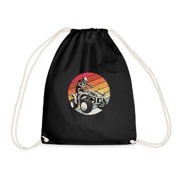 Quad Bike Biker Quad Zubehör Quad Geschenk Vintage - Turnbeutel - Schwarz - Vorne