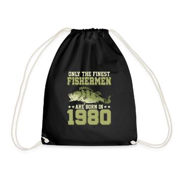 Only The Finest Fishermen Are Born In 1980 Fishing - Drawstring Bag - black - Front