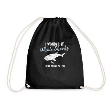 I Wonder If Whale Sharks Think About Me Too Cute W - Turnbeutel - Schwarz - Vorne