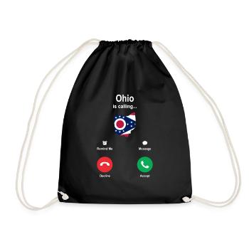 Visit to Ohio Gift - Drawstring Bag - black - Front