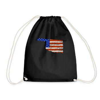 Oklahoma Home Usa Flag Gift - Drawstring Bag - black - Front