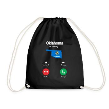 Visit to Oklahoma Gift - Drawstring Bag - black - Front