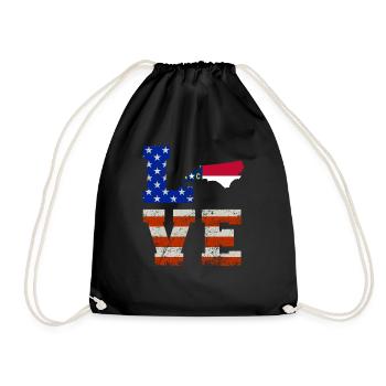 Liebe North Carolina Geschenk - Turnbeutel - Schwarz - Vorne