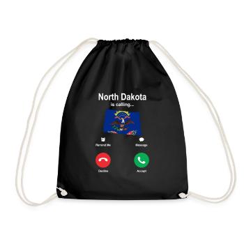 Travel North Dakota Gift - Drawstring Bag - black - Front