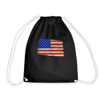 North Dakota Home Pride Usa flag gift - Drawstring Bag - black - Front