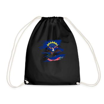 North Dakota proud gift - Drawstring Bag - black - Front