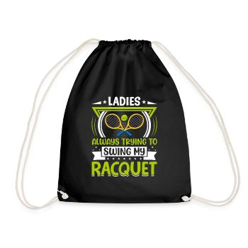 Les femmes essaient de balancer des raquettes de tennis - Sac de sport léger - noir - Devant