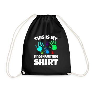 This Is My Fingerpainting Shirt - Drawstring Bag - black - Front