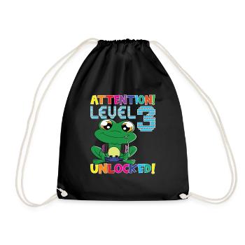Niveau 3 Anniversaire de jeu débloqué - Sac de sport léger - noir - Devant