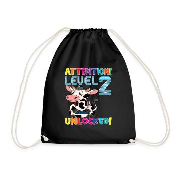 Attention Niveau 2 Anniversaire débloqué - Sac de sport léger - noir - Devant