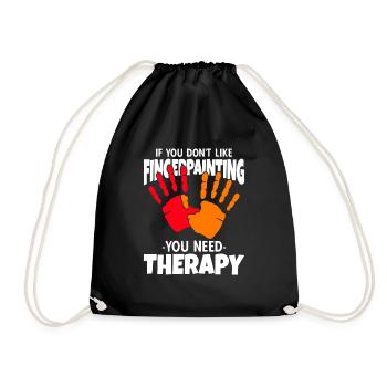 If You Don't Like Fingerpainting Therapy - Drawstring Bag - black - Front