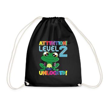 Attention Niveau 2 Anniversaire débloqué - Sac de sport léger - noir - Devant