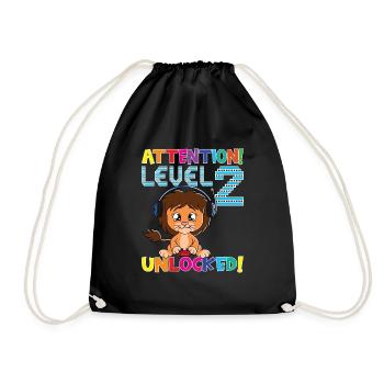 Attention Niveau 2 Anniversaire débloqué - Sac de sport léger - noir - Devant