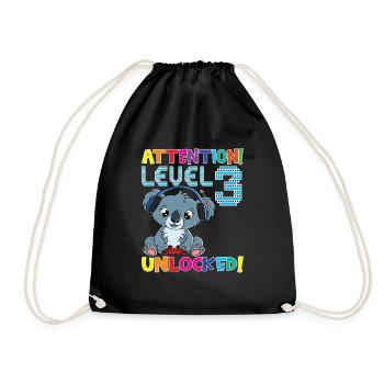 Niveau 3 Anniversaire de jeu débloqué - Sac de sport léger - noir - Devant