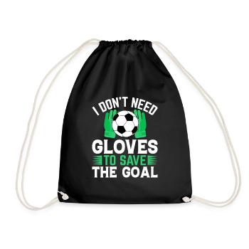 Does not need gloves to use football goalkeepers - Drawstring Bag - black - Front