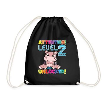 Attention Niveau 2 Anniversaire débloqué - Sac de sport léger - noir - Devant