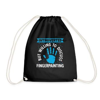 Introverted Discuss Fingerpainting - Turnbeutel - Schwarz - Vorne