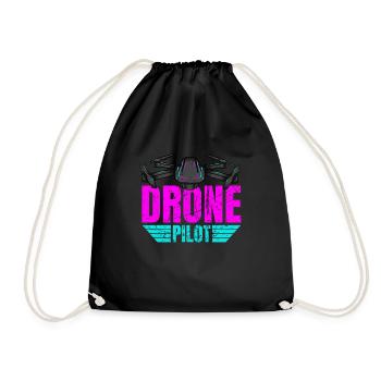 Drone Drone Pilot Drone Operator Quadcopter - Drawstring Bag - black - Front
