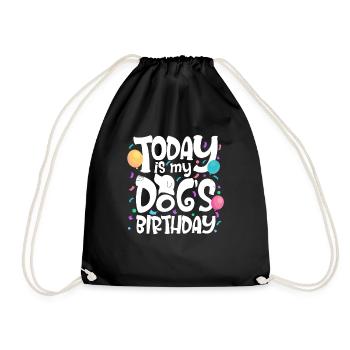Today Is My Dog's Birthday - Drawstring Bag - black - Front