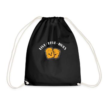Live Love Nugs Drôle de pépite de poulet Drôle de pépite L - Sac de sport léger - noir - Devant