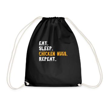 Eat. Sleep. Chicken Nugs. Repeat. Funny Chicken Nu - Drawstring Bag - black - Front